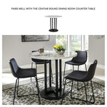 Signature Design by Ashley Centiar 24" Counter Height Modern Bucket Barstool, 2 Count, Black