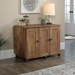 Sauder Miscellaneous Storage Easy Rolling Sewing and Craft Table/Cart/ Pantry cabinets, Cinnamon Cherry finish