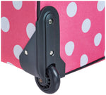 Rockland Vara Softside 3 Piece Upright Luggage Set, Expandable, (20"/28"/22" Rolling Duffel), Pink Leopard