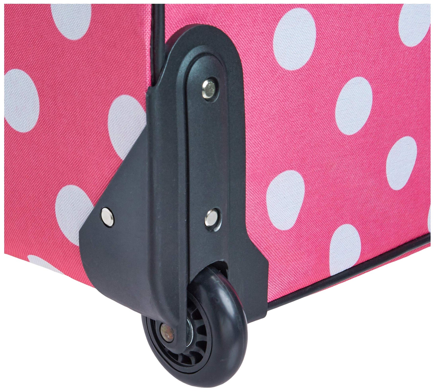 Rockland Vara Softside 3 Piece Upright Luggage Set, Expandable, (20"/28"/22" Rolling Duffel), Pink Leopard