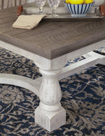 Signature Design by Ashley Havalance Farmhouse Sofa Table, Flip Top Design for Additional Dining Space and Fixed Lower Shelf, Gray & White with Weathered Finish