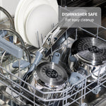 T-fal Essentials Stainless Steel Cookware Set, 2-Piece 8" and 10.5", Induction Compatible, Oven Safe 350F, Pots and Pans Set, Cooking Skillets, Cookware, Kitchen Frying Pans, Silver/Blue