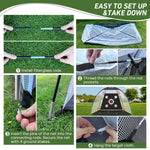 Golf Net with Practice Mat,Golf Hitting Aid Nets 10x7FT for Backyard Driving Chipping Training Swing with Target Mat Balls for Outdoor Indoor，Gifts for Men Dad Him and Golfer