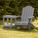 Keter Kiawah Adirondack Chair, Weather‑Resistant Resin Outdoor Patio Chair, Ergonomic Design, All‑Weather Seating for Garden, Deck & Backyard, Grey