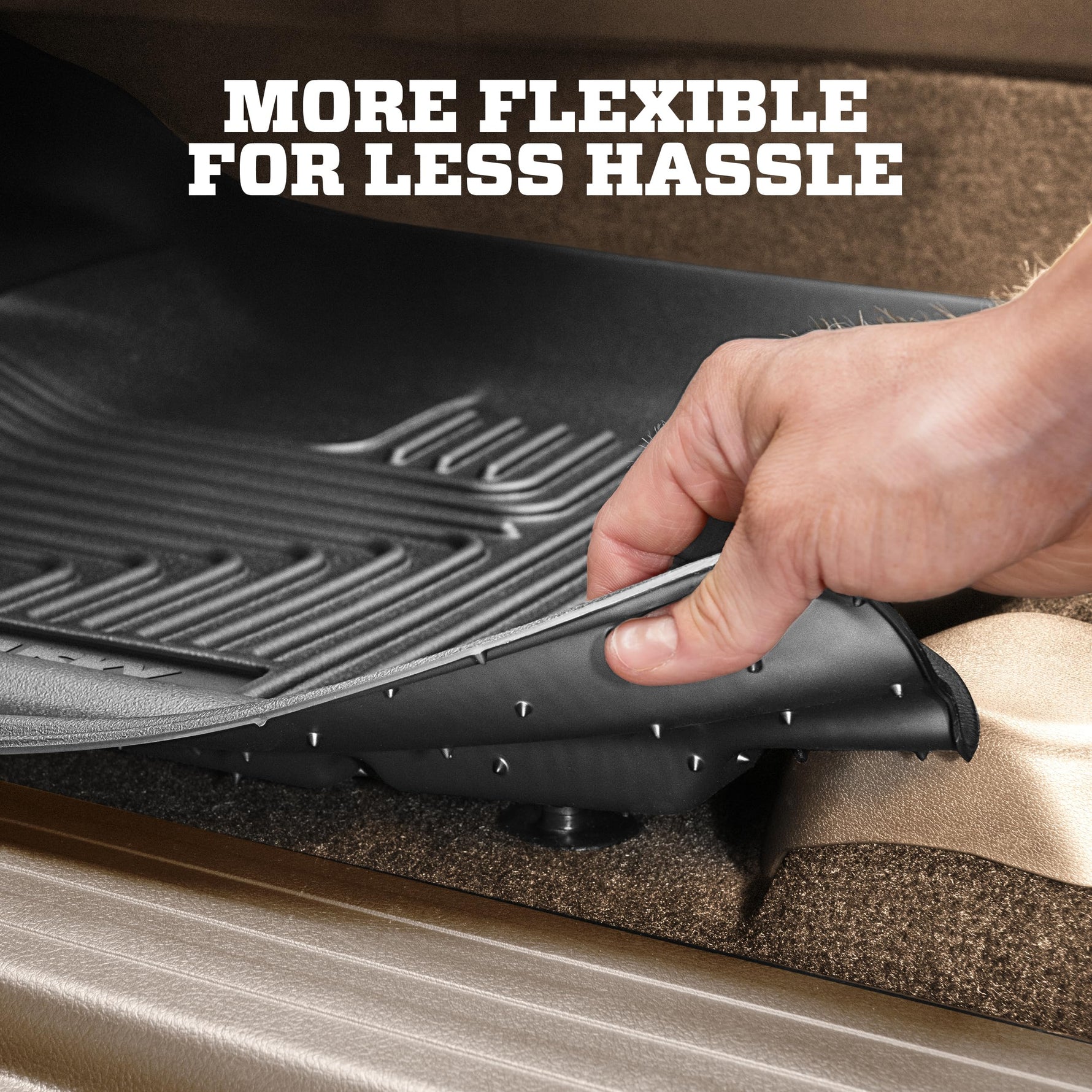 Husky Liners Weatherbeater Floor Mats | Fits 2015-2026 Ford F-150, 2022-2026 Lightning, SuperCrew (Crew Cab) w/Carpet & w/Out Fold Flat Storage | Front & 2nd Row, 3-pc Black - 94041