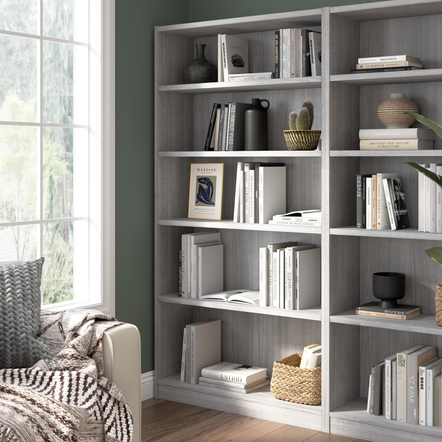 Bush Home Universal Small 2 Shelf Bookcase in Black, Low Storage and Display Bookshelf for Home Office or Living Room Organization