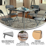 Flash Furniture Madelyn 33.5" Square Folding Multipurpose Card Table with Padded Vinyl Top, Portable Folding Game Table for 4 Players, Black