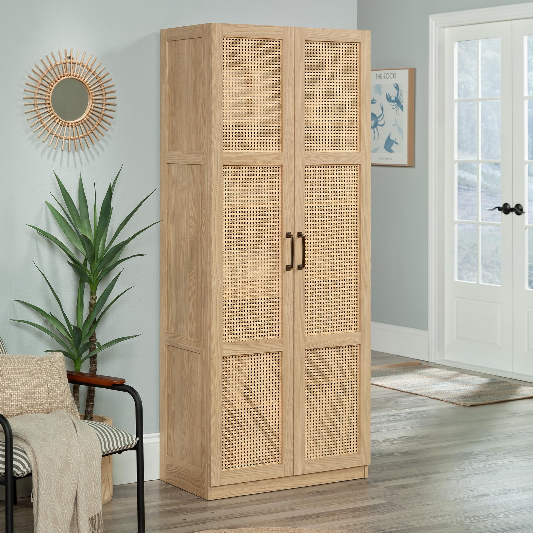 Sauder Select Storage Cabinet, Pantry Cabinet Kitchen Storage with Adjustable Shelves, Utility Room Storage Cabinet, in Reclaimed Pine