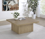 Coaster Home Furnishings Zetta Square Cocktail Living Room Coffee Table Engineered Eco-Friendly Wood Look Laminate Veneer Rustic Farmhouse Mango Brown 708068