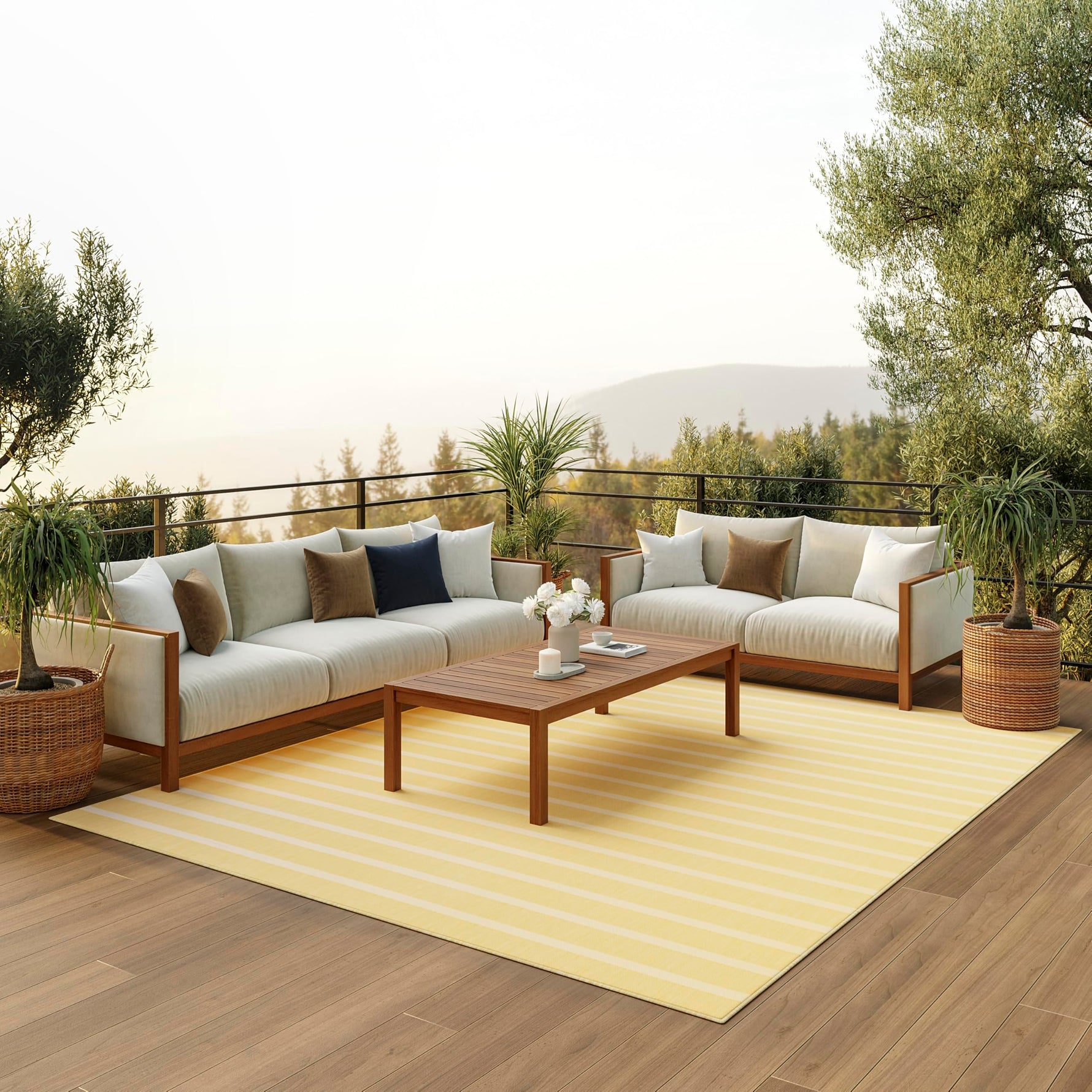 Nourison Home Positano Navy Ivory 8' x 10' Area Rug - Easy Clean, Non Shedding, Bed Room, Living Room, Dining Room, Kitchen (8' x 10')