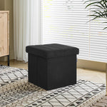Seville Classics Cushioned Fabric Ottoman Hidden Storage Chest Footrest Chair, Padded Seat for Bedroom, Dorm, Loft, Living Room, Entryway, Hallway, Blue Velvet, 30" Bench