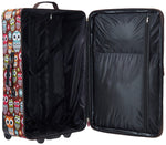Rockland Vara Softside 3 Piece Upright Luggage Set, Expandable, (20"/28"/22" Rolling Duffel), Pink Leopard