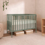 Dream On Me Synergy 5-in-1 Convertible Full-Size Baby Crib with Toddler, Day & Full Bed Conversion in White, GreenGuard Gold & BSA, 3 Mattress Heights, Sustainable Pinewood