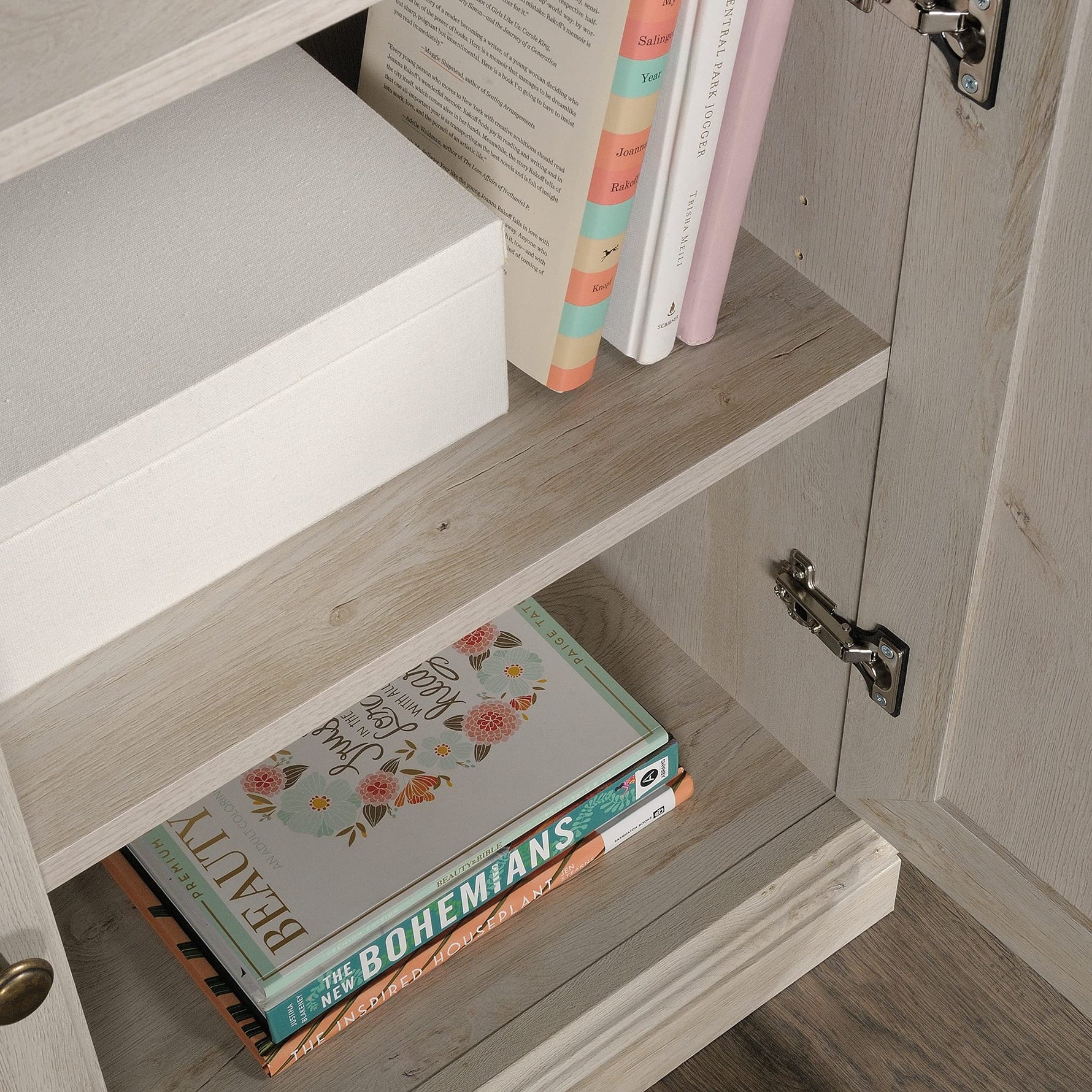 Sauder Miscellaneous Storage 5-Shelf/Book Shelf 2-Door Bookcase, Glacier Oak Finish
