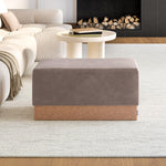 Seville Classics Cushioned Fabric Ottoman Hidden Storage Chest Footrest Chair, Padded Seat for Bedroom, Dorm, Loft, Living Room, Entryway, Hallway, Blue Velvet, 30" Bench