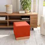 Seville Classics Cushioned Fabric Ottoman Hidden Storage Chest Footrest Chair, Padded Seat for Bedroom, Dorm, Loft, Living Room, Entryway, Hallway, Blue Velvet, 30" Bench
