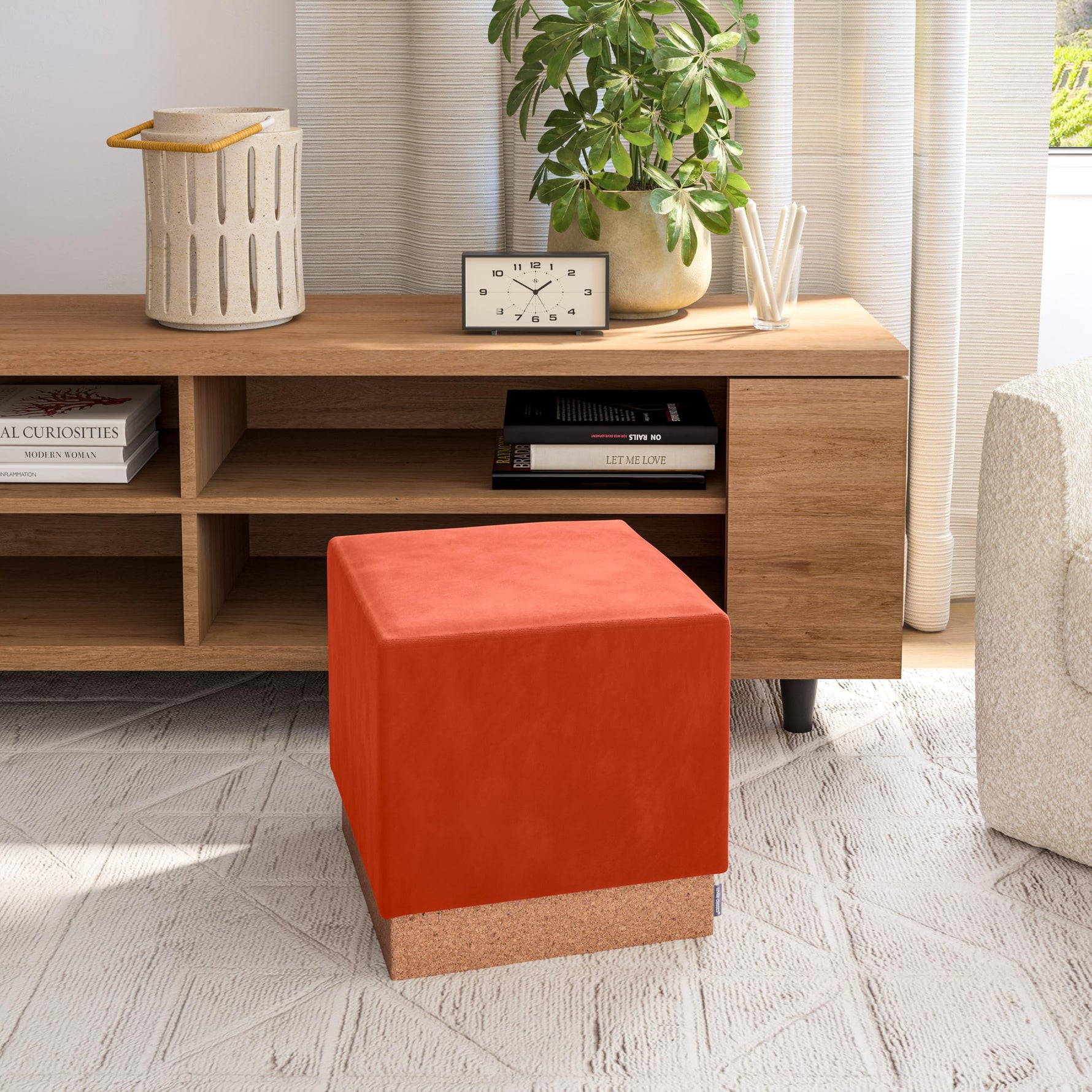 Seville Classics Cushioned Fabric Ottoman Hidden Storage Chest Footrest Chair, Padded Seat for Bedroom, Dorm, Loft, Living Room, Entryway, Hallway, Blue Velvet, 30" Bench