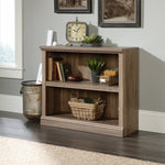 Sauder 2 Tier Book Shelf Wooden Bookcase Multipurpose Bookshelf for Home Office, Living Room, in Salt Oak