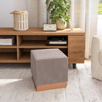 Seville Classics Cushioned Fabric Ottoman Hidden Storage Chest Footrest Chair, Padded Seat for Bedroom, Dorm, Loft, Living Room, Entryway, Hallway, Blue Velvet, 30" Bench