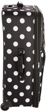 Rockland Vara Softside 3 Piece Upright Luggage Set, Expandable, (20"/28"/22" Rolling Duffel), Pink Leopard