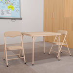 Flash Furniture Mindy Kids 5-Piece set Folding Square Table and Chairs Set for Daycare and Classrooms, Children's Activity Table and Chairs Set, Multicolor