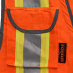 Radians SV55 Class 2 Heavy Woven Two Tone Engineer Vest with Padded Neck to Support Extra Weight in Cargo Pockets, Orange, 2X-Large
