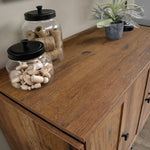 Sauder Miscellaneous Storage Easy Rolling Sewing and Craft Table/Cart/ Pantry cabinets, Cinnamon Cherry finish
