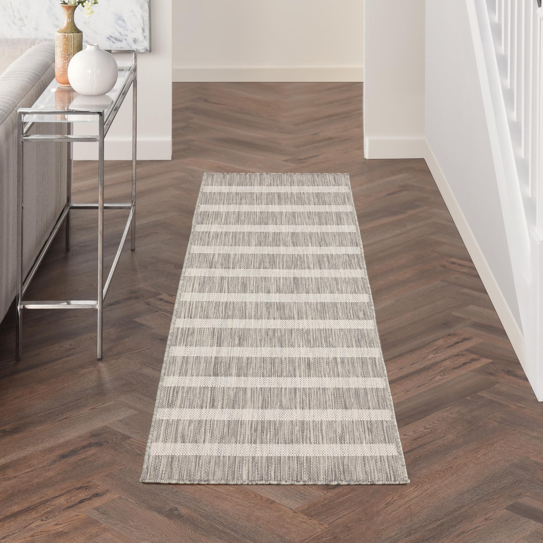 Nourison Home Positano Navy Ivory 8' x 10' Area Rug - Easy Clean, Non Shedding, Bed Room, Living Room, Dining Room, Kitchen (8' x 10')