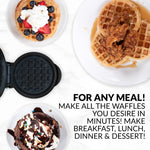 Nostalgia MyMini Personal Electric Waffle Maker, 5-Inch Cooking Surface, Hash browns, French Toast, Grilled Cheese, Quesadilla, Brownies, Cookies, Aqua