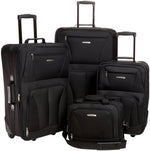 Rockland Fashion Softside 2 Piece Luggage Set, Expandable, (14" Tote/19" Upright), Purple