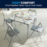 Flash Furniture Mindy Kids 5-Piece set Folding Square Table and Chairs Set for Daycare and Classrooms, Children's Activity Table and Chairs Set, Multicolor