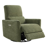 CHITA Power Recliner Chair Swivel Glider, FSC Certified Upholstered Living Room Nursery Reclining Sofa Chair with Lumbar Support, Linen