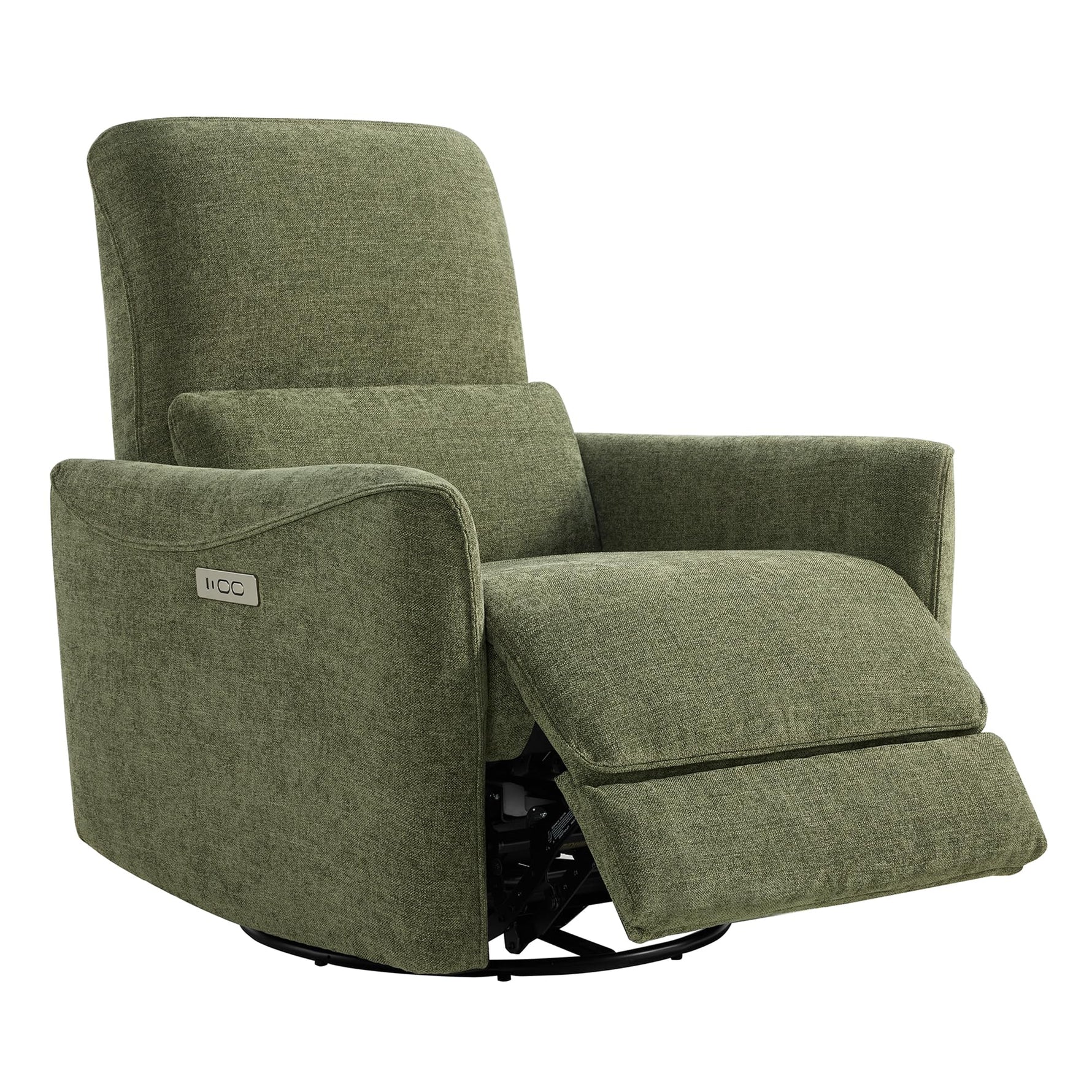CHITA Power Recliner Chair Swivel Glider, FSC Certified Upholstered Living Room Nursery Reclining Sofa Chair with Lumbar Support, Linen
