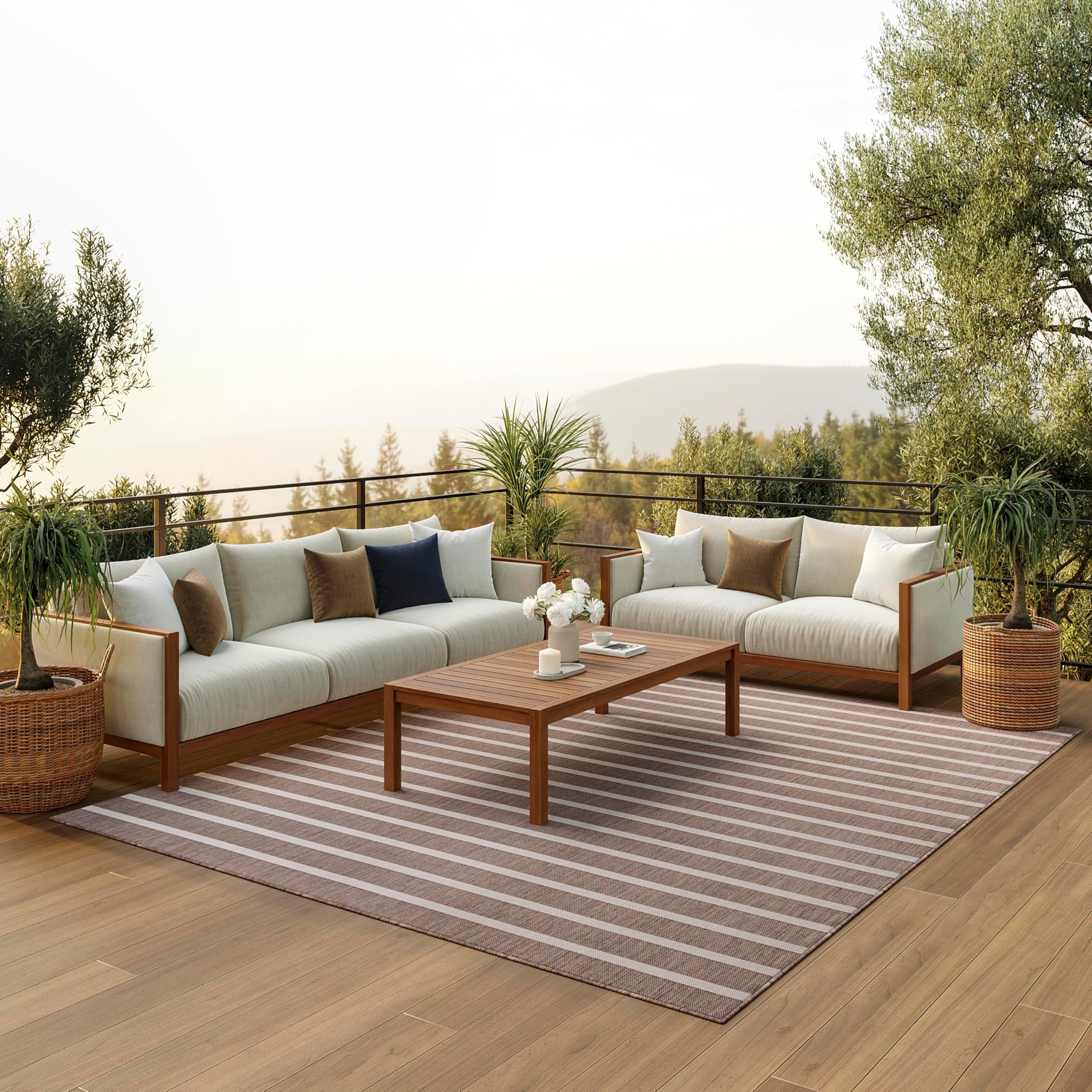 Nourison Home Positano Navy Ivory 8' x 10' Area Rug - Easy Clean, Non Shedding, Bed Room, Living Room, Dining Room, Kitchen (8' x 10')