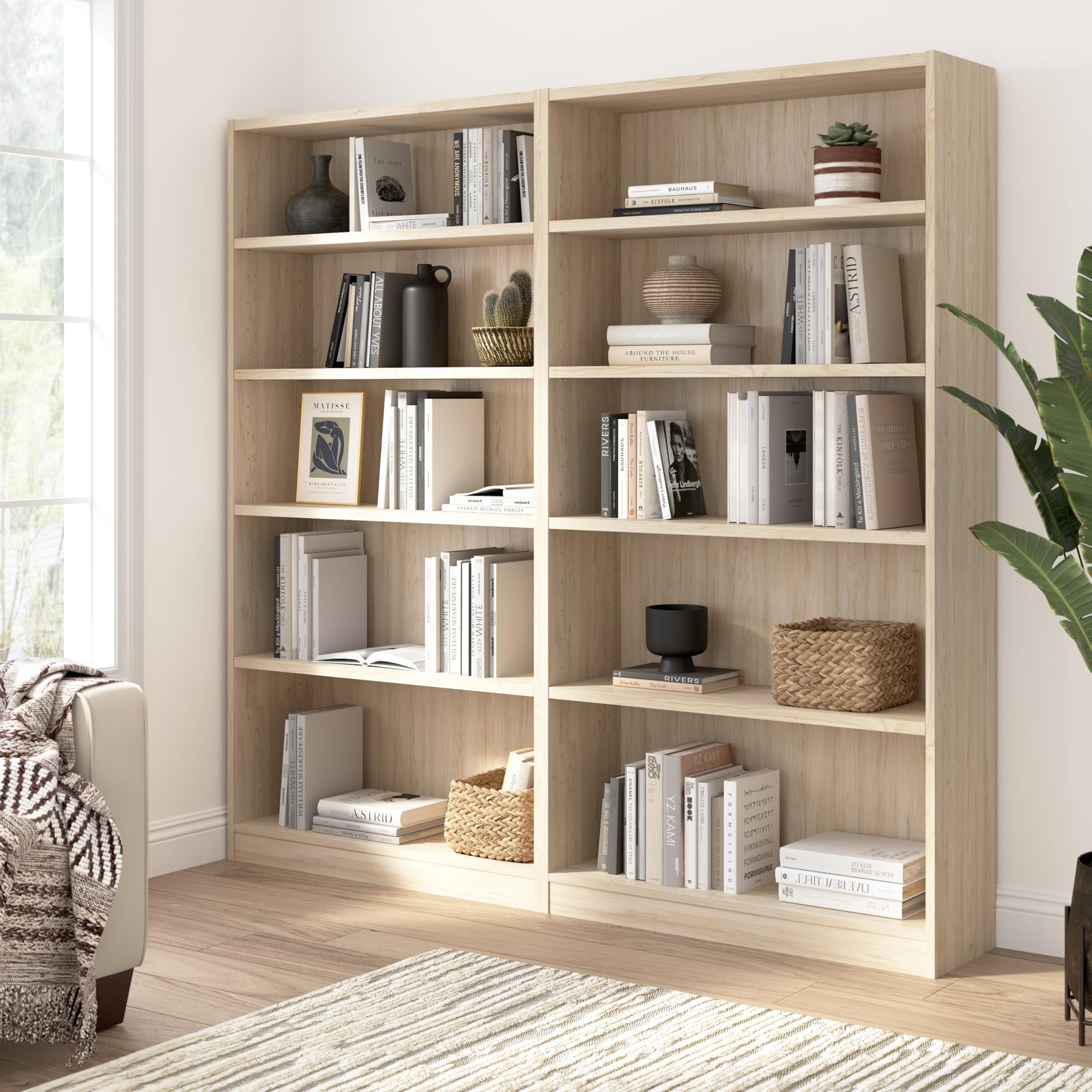 Bush Home Universal Small 2 Shelf Bookcase in Black, Low Storage and Display Bookshelf for Home Office or Living Room Organization