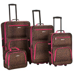 Rockland Fashion Softside 2 Piece Luggage Set, Expandable, (14" Tote/19" Upright), Purple