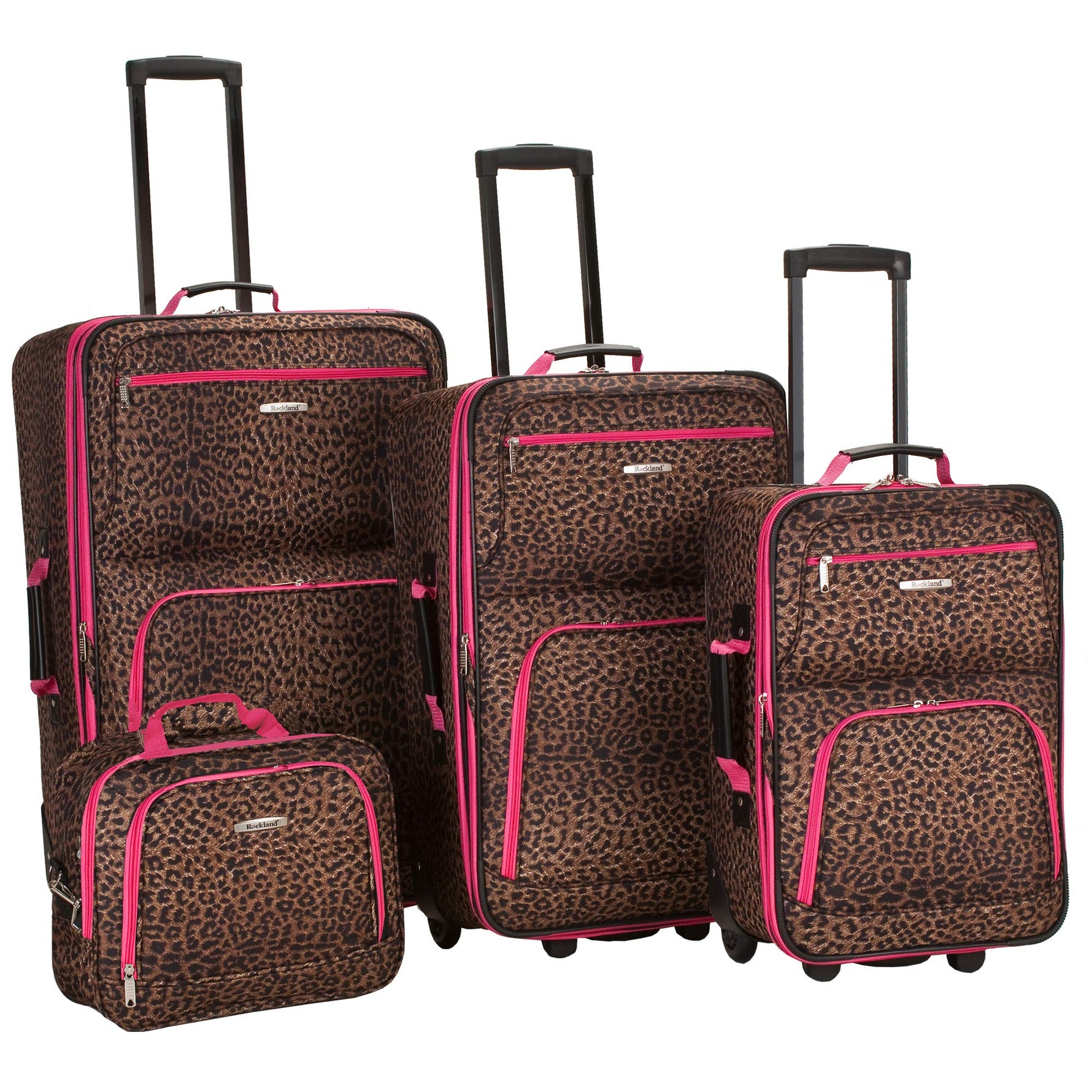 Rockland Fashion Softside 2 Piece Luggage Set, Expandable, (14" Tote/19" Upright), Purple