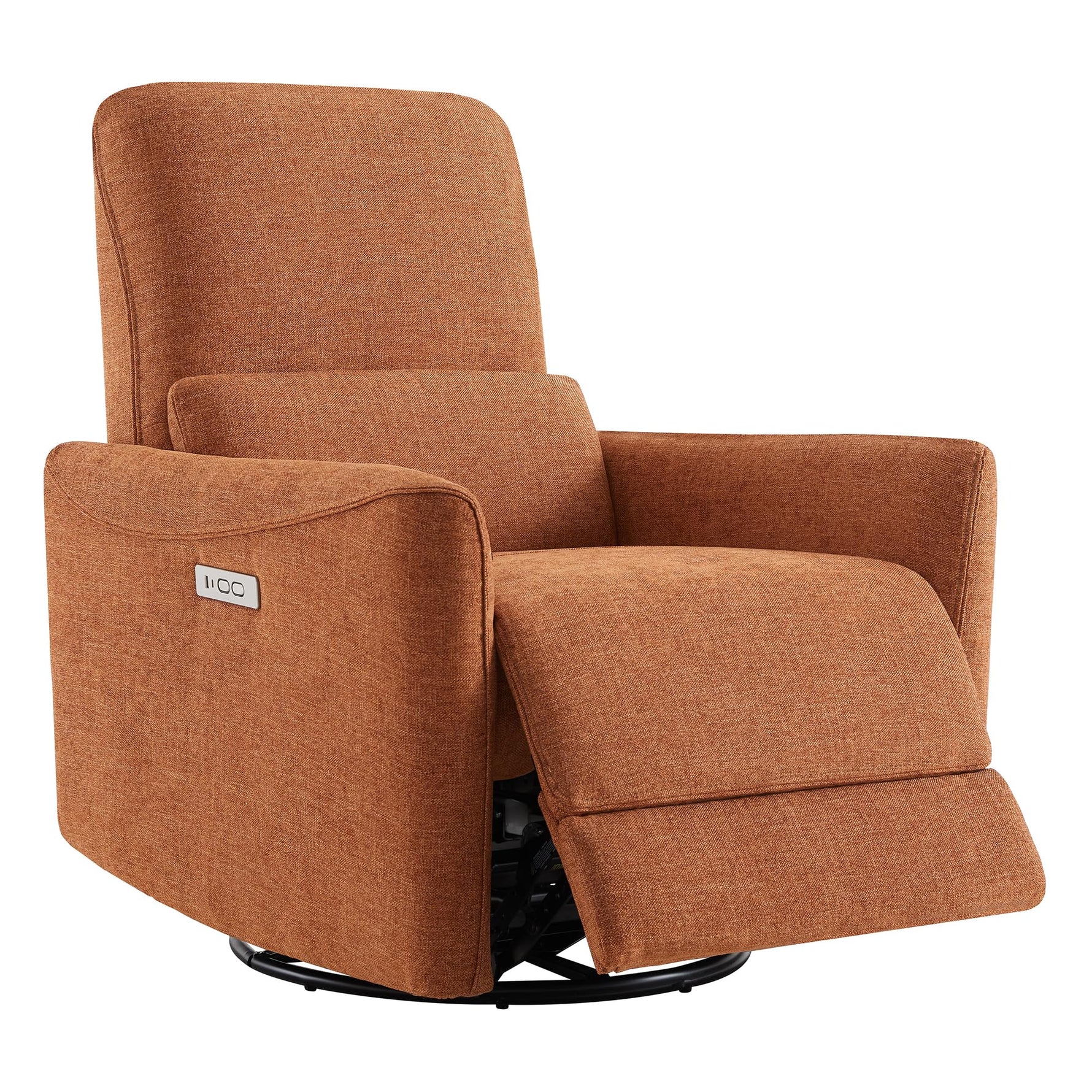 CHITA Power Recliner Chair Swivel Glider, FSC Certified Upholstered Living Room Nursery Reclining Sofa Chair with Lumbar Support, Linen