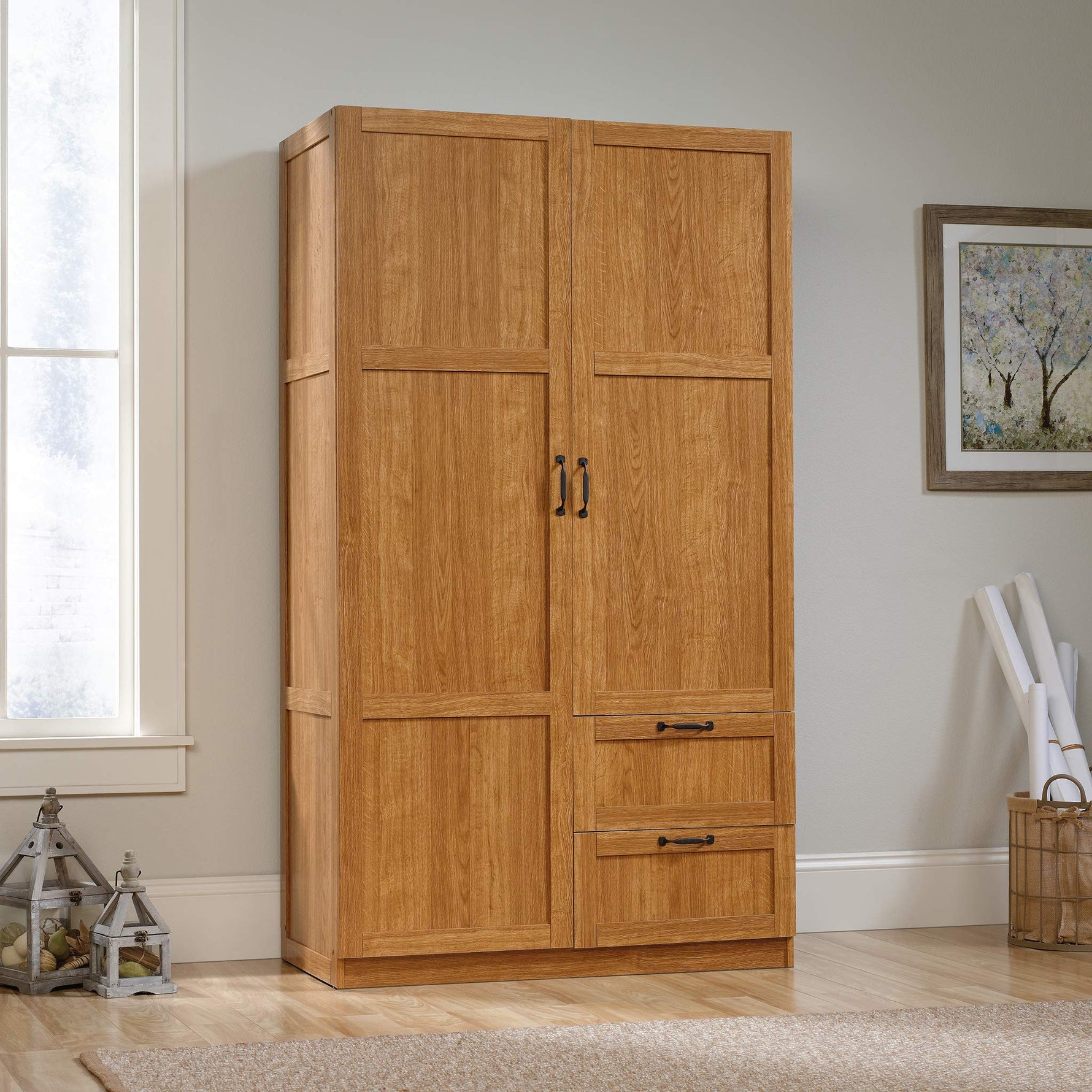 Sauder Miscellaneous Storage Wardrobe/Storage Cabinet/Pantry Cabinet, Reclaimed Pine Finish | Miscellaneous Storage