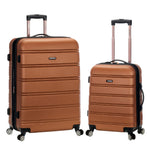 Rockland Melbourne Hardside Expandable Spinner Wheel Luggage, Checked Large 28", Black