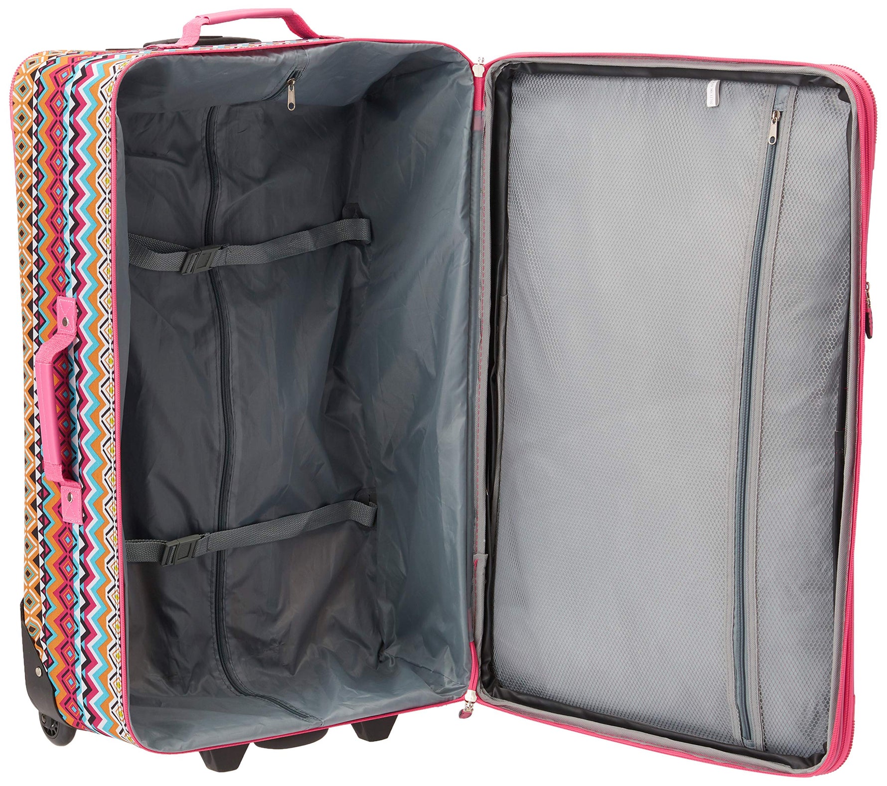 Rockland Fashion Softside 2 Piece Luggage Set, Expandable, (14" Tote/19" Upright), Purple
