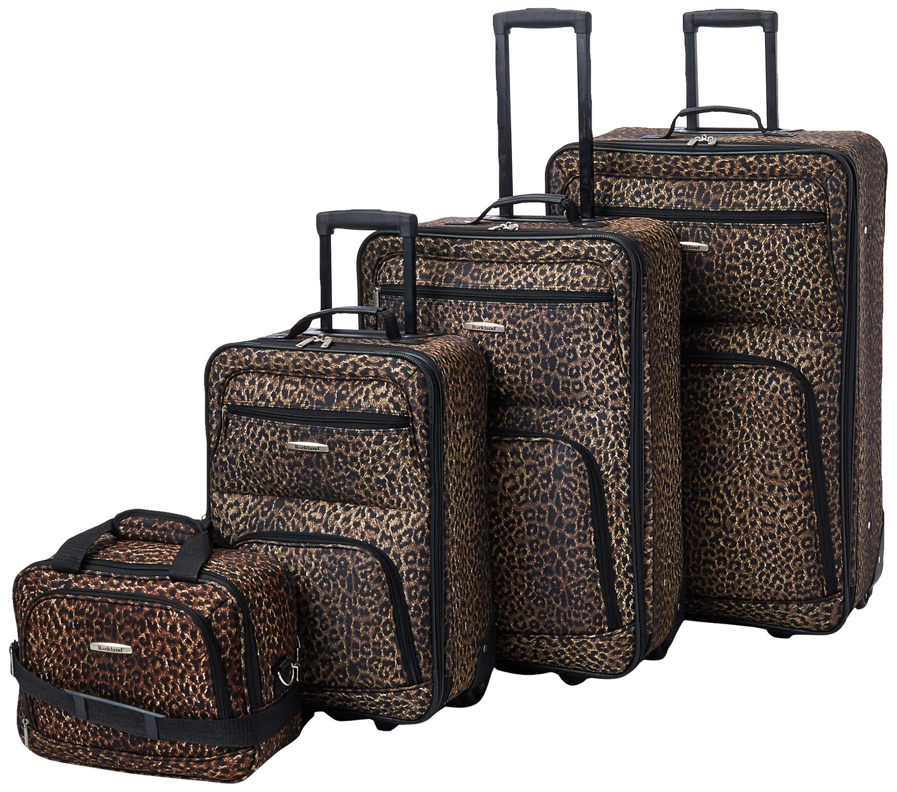 Rockland Fashion Softside 2 Piece Luggage Set, Expandable, (14" Tote/19" Upright), Purple