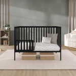 Dream On Me Synergy 5-in-1 Convertible Full-Size Baby Crib with Toddler, Day & Full Bed Conversion in White, GreenGuard Gold & BSA, 3 Mattress Heights, Sustainable Pinewood