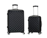 Rockland Melbourne Hardside Expandable Spinner Wheel Luggage, Checked Large 28", Black