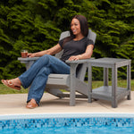 Keter Kiawah Adirondack Chair, Weather‑Resistant Resin Outdoor Patio Chair, Ergonomic Design, All‑Weather Seating for Garden, Deck & Backyard, Grey