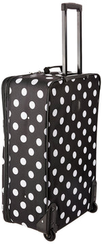 Rockland Vara Softside 3 Piece Upright Luggage Set, Expandable, (20"/28"/22" Rolling Duffel), Pink Leopard