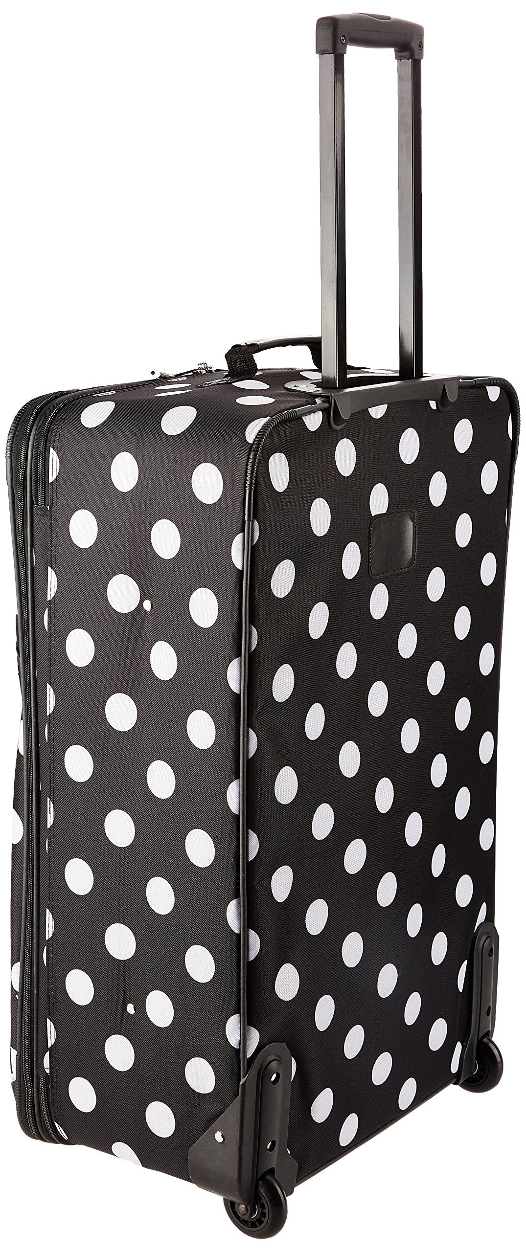 Rockland Vara Softside 3 Piece Upright Luggage Set, Expandable, (20"/28"/22" Rolling Duffel), Pink Leopard