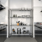 UltraDurable 5-Tier NSF Steel Wire Shelving, 48"W x 24"D x 76"H, Black | Heavy-duty commercial-grade solid steel wire storage rack featuring 800 pounds per shelf weight capacity