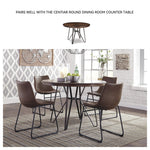 Signature Design by Ashley Mid Century Centiar 18.75" Dining Bucket Chair, 2 Count, Black and Brown