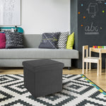 Seville Classics Cushioned Fabric Ottoman Hidden Storage Chest Footrest Chair, Padded Seat for Bedroom, Dorm, Loft, Living Room, Entryway, Hallway, Blue Velvet, 30" Bench